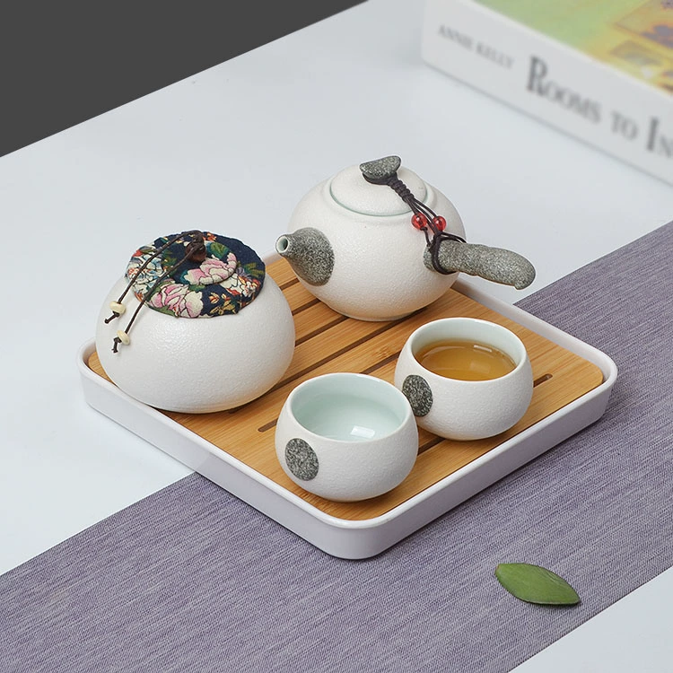 Ceramic teapot for hotel, handheld tea set for traveling