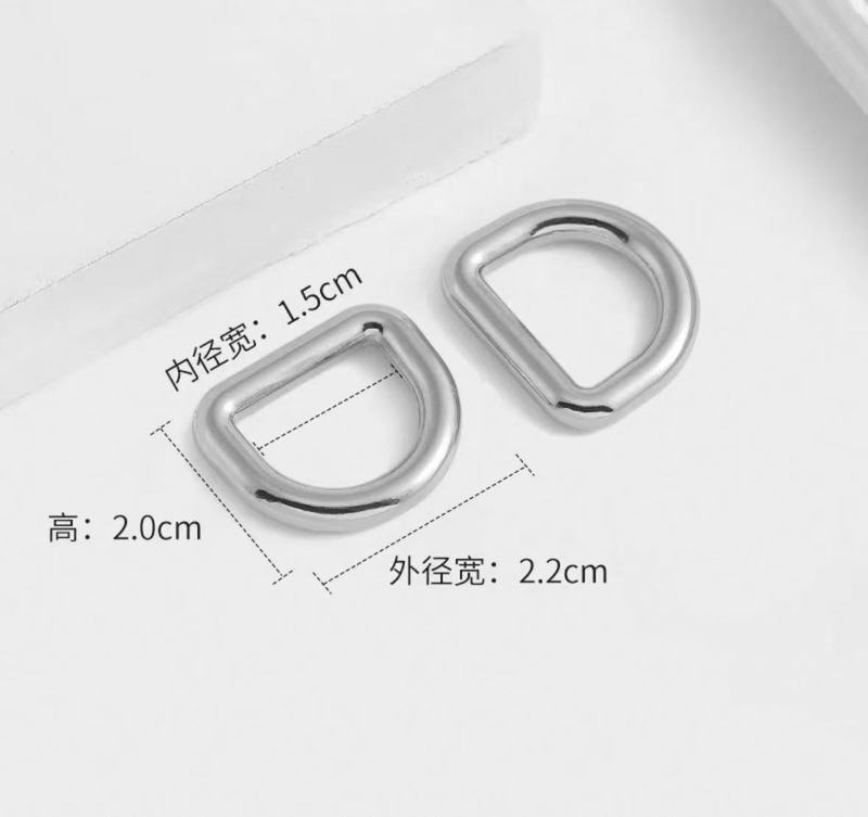 批发箱包D扣手袋五金配件锌合金d字扣5分6分一寸圆线金属D型半圆|undefined