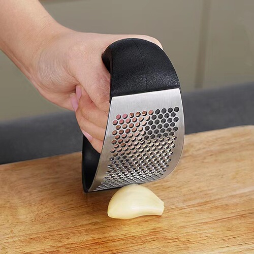 Garlic Press Tool, Stainless Steel Garlic Masher, Home Garlic Remover, Garlic Clove Slicer, Garlic Paste Maker, Garlic Clove Crusher, Ring-Shaped Garlic Press