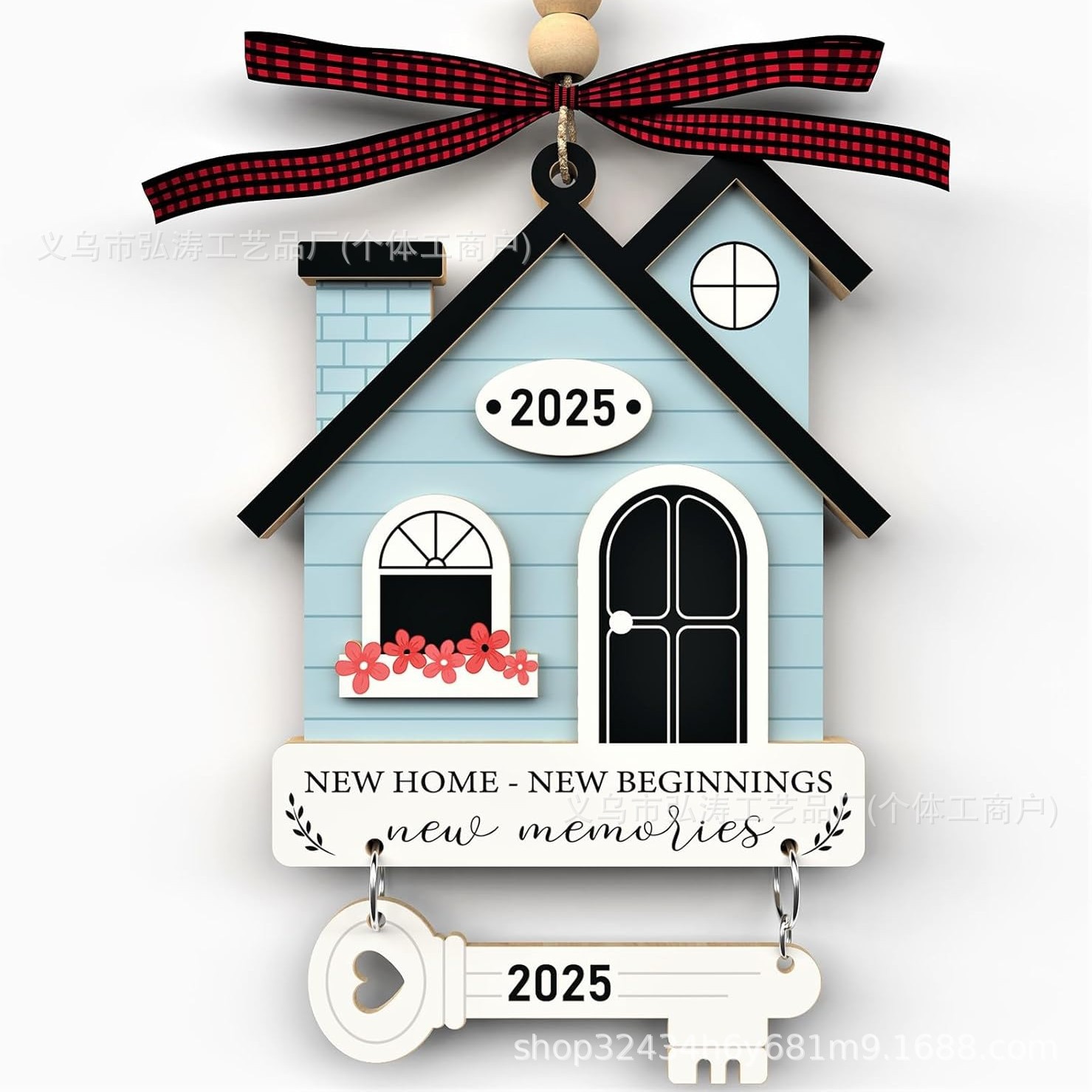 Decoración colgante 2026 nuevo mejor regalo de mudanza decoración de madera decoración para el hogar decoración del árbol de Navidad rojo