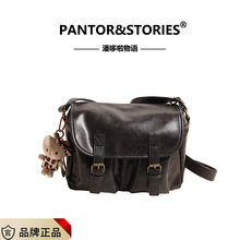 英伦学院风公文包包女初秋季2025新款复古邮差包大容量单肩斜挎包