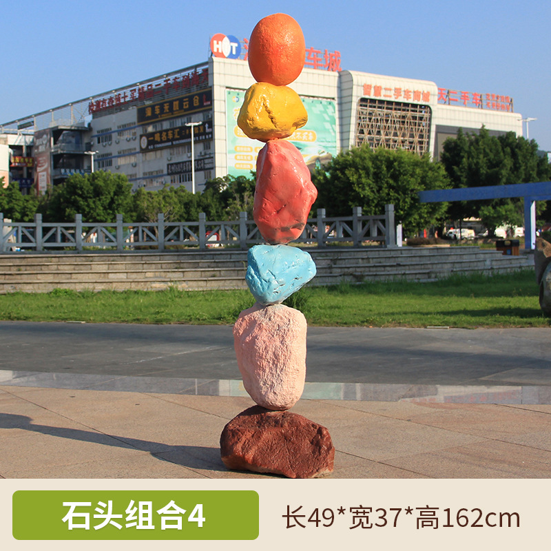 Mesa de piedra simulada escultura de piedra escultura de paisaje al aire libre gran hueco FRP paisaje de piedra decoración de jardín