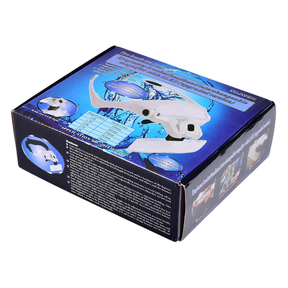 Five sets of lenses multi-magnification with LED lamp head-mounted glasses magnifying glass for tattoo beauty
