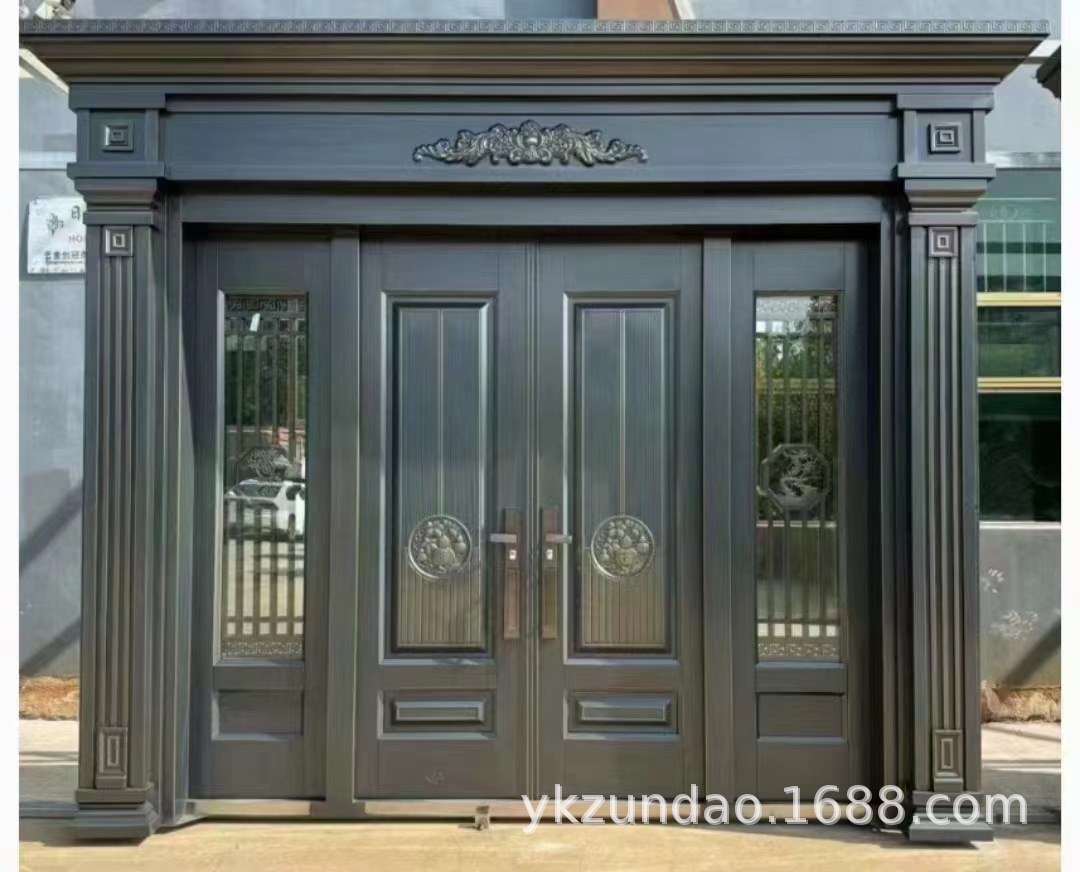锌合金四开别墅玻璃大门