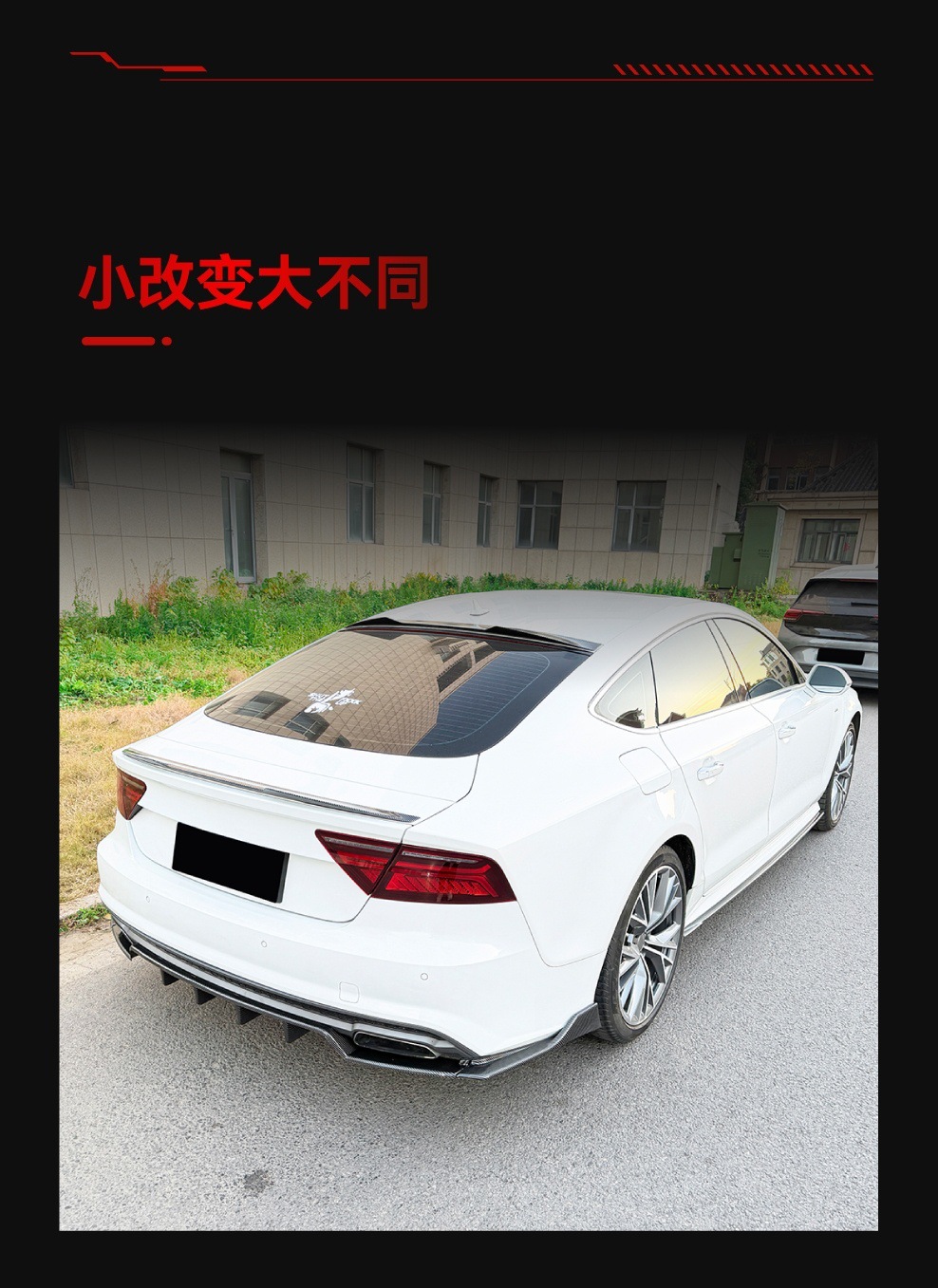 Applicable to 2015-2017 Audi A7 C7 Sline Later Model M4 Style Rear Lip Spoiler Corner Modification Parts