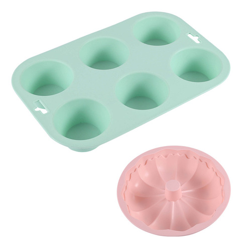 Silicone cake mold DIY cake making tools high temperature resistant oven mold pumpkin six-hole round baking supplies tools