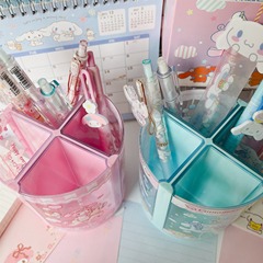 玉桂狗可旋轉筆筒美樂蒂桌面多格筆筒大耳狗文具收納桶卡通可愛女