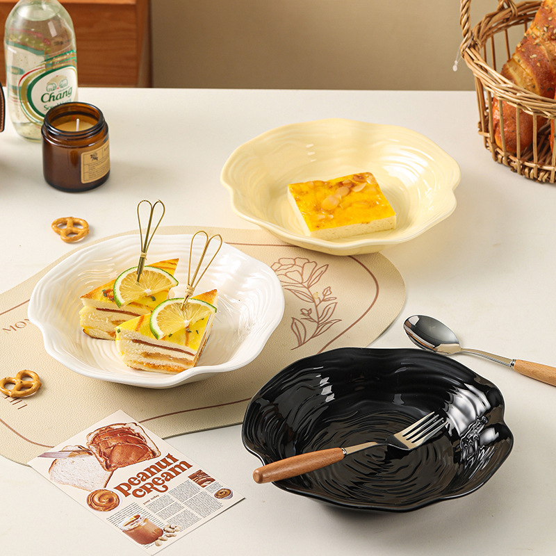 Ins-style Simple High-grade Plate Creative High-value Household Pagatti Tableware Western-style Straw Hat Ceramic Soup Plate Salad