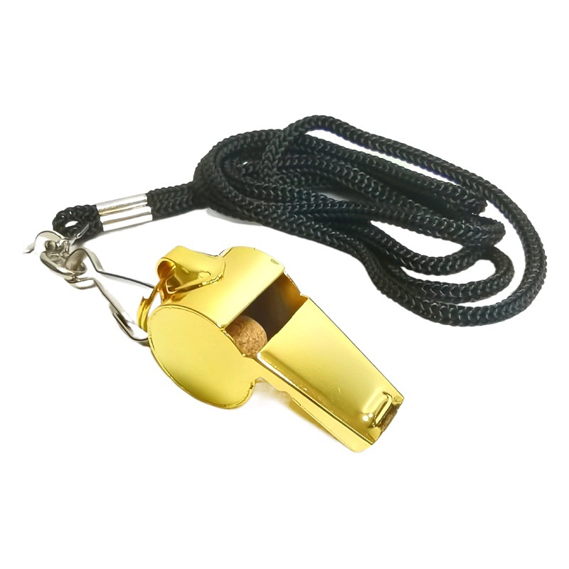 High quality stainless steel Golden Whistle metal halter sports whistle referee outdoor whistle can be used as logo