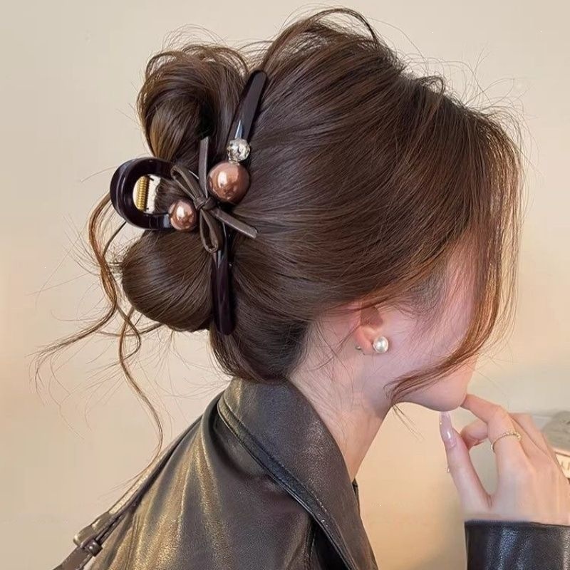 2026 nuevo clip de cabello ondulado clip de cabello de tiburón grande clip de cabello de mujer detrás de la cabeza de alta sensación clip de cabello accesorios para el cabello