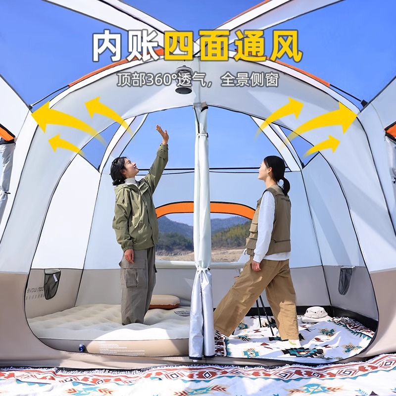 Tentas personalizadas portátiles al aire libre dos habitaciones un salón de campamento lobo ártico protección solar lluvia campamento al por mayor sombra solar