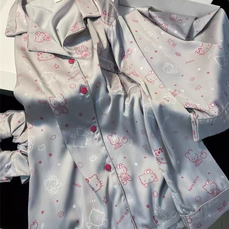 甜美可爱HelloKitty睡衣女春秋季新款 长袖长裤宽松家居服两件套|undefined