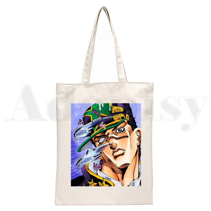 跨境外贸JoJo Bizarre Adventure印花帆布包原宿单肩包手提购物袋