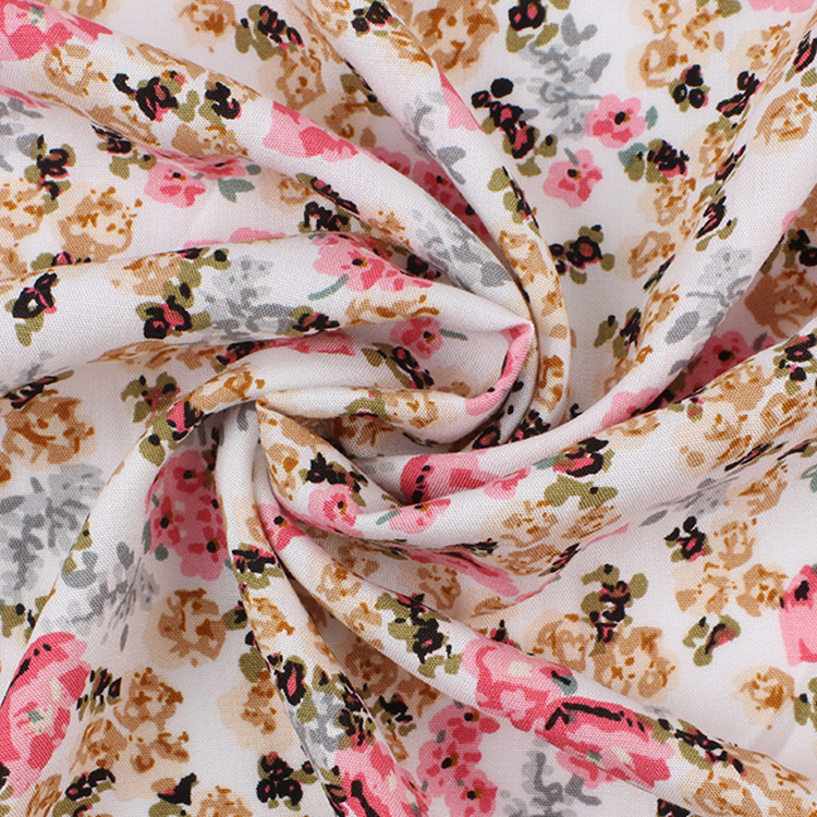 Diseño de impresión de patrón vegetal 100% rayon tejido tela de ropa