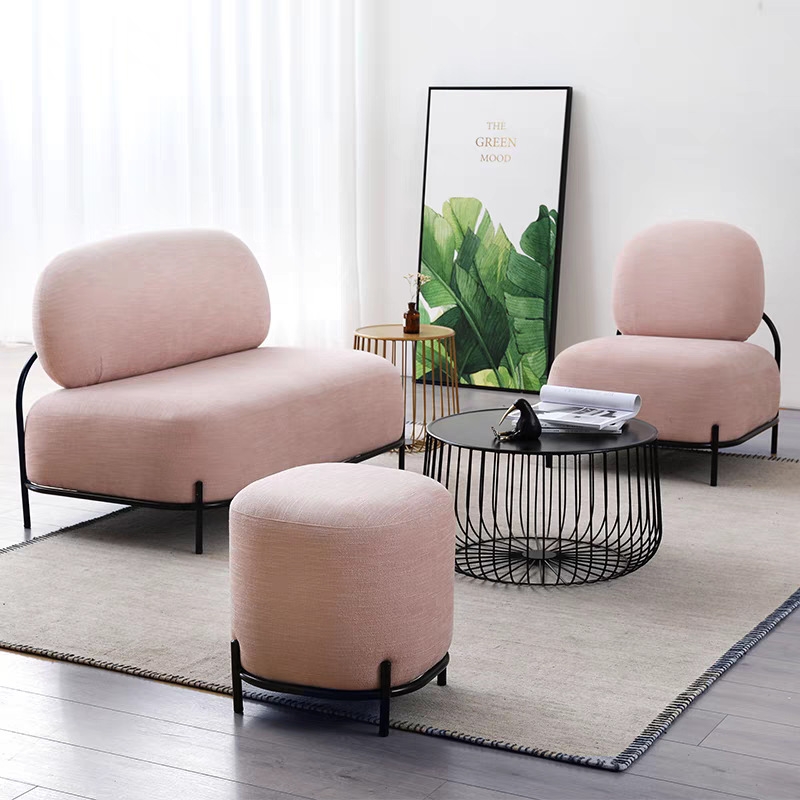 Creative Modern Sofa Combination Office Hotel Business Sofa Home Living Room Milk Tea Shop Apartment Two-Seat Sofa