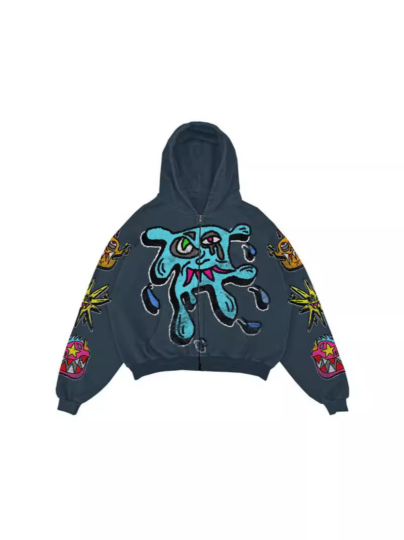 Men's Clothing European And American Trendy Brand Sweatshirt 3D Digital Printing Y2K Retro Unisex Loose Hoodie Sweatshirt_viptrois.com