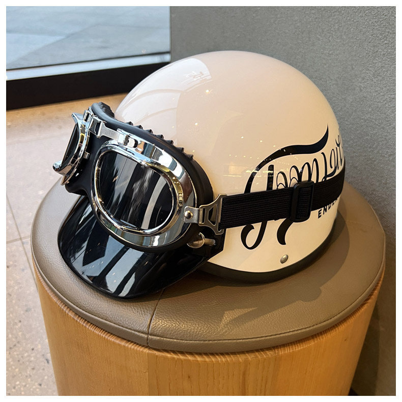 Retro Motorcycle Helmet 3C Certified Electric Vehicle Safety Helmet Men's and Women's Half Helmet Summer Sun Protection Safety Helmet Motorcycle Helmet