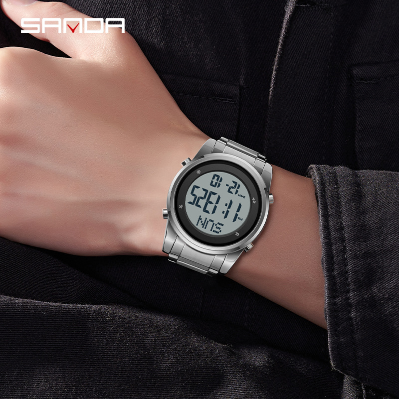 Sanda relojes adolescentes de secundaria primaria relojes de pulsera masculinos nocturna despertador impermeable multifuncional al por mayor