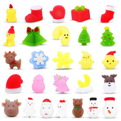 アマゾンクリスマスつまみ音楽TPRソフトジェル団子クリスマスツリー雪だるま老人子供玩具