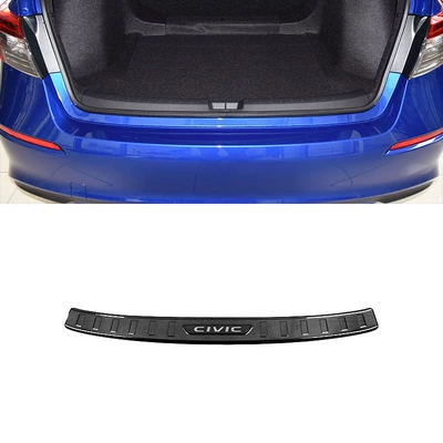 rear guard plate tailgate protective — Dekorativ pedal başlıqları - 2022-11th-generation-3-carriage-1-piece-of-outer-guard-stainless-steel-black-titanium-brushed-suitable-for-honda-civic