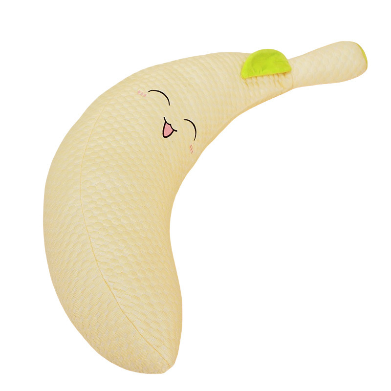 Caricatura encantadora almohada de banano largo frijoles frijoles pillo jugando muñecas de denim niñas almohada de cama