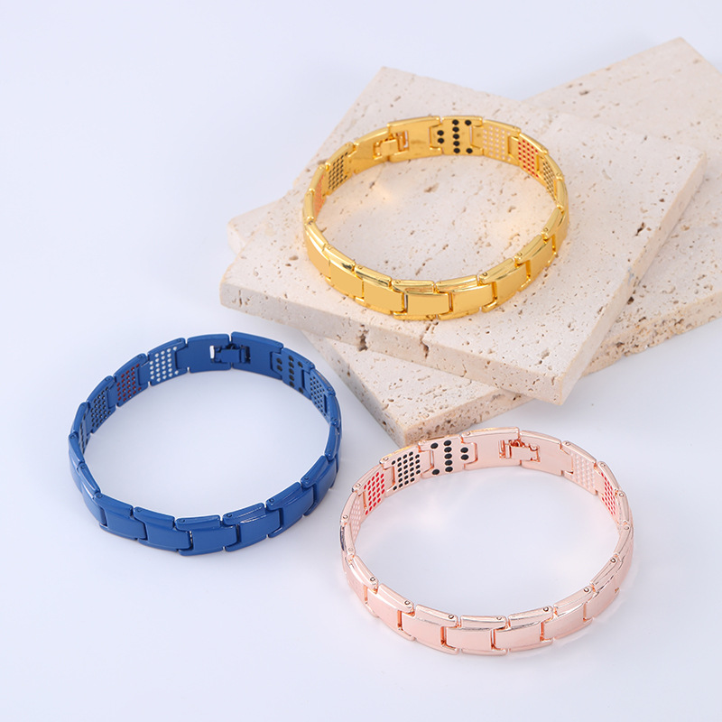 Zinc Alloy Chain Material Hip-Hop Geometric Zinc Alloy Plating Men's Bracelets Men's Chain Bracelets
