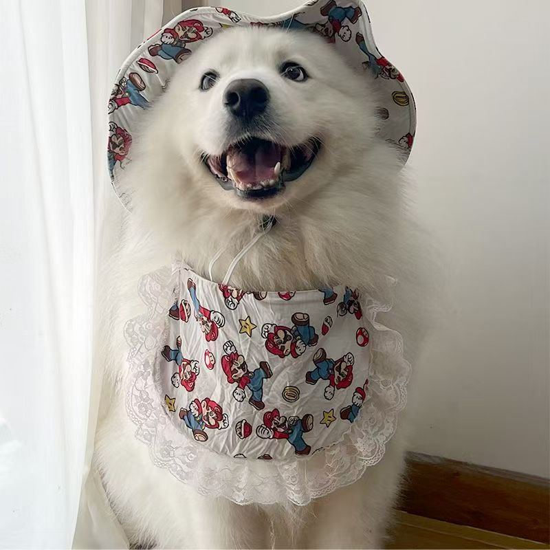 2025 新しい犬かわいい唾液ペット犬ペットよだれかけ新しいサモエドゴールデンレトリバーネックスカーフサイドバック|undefined