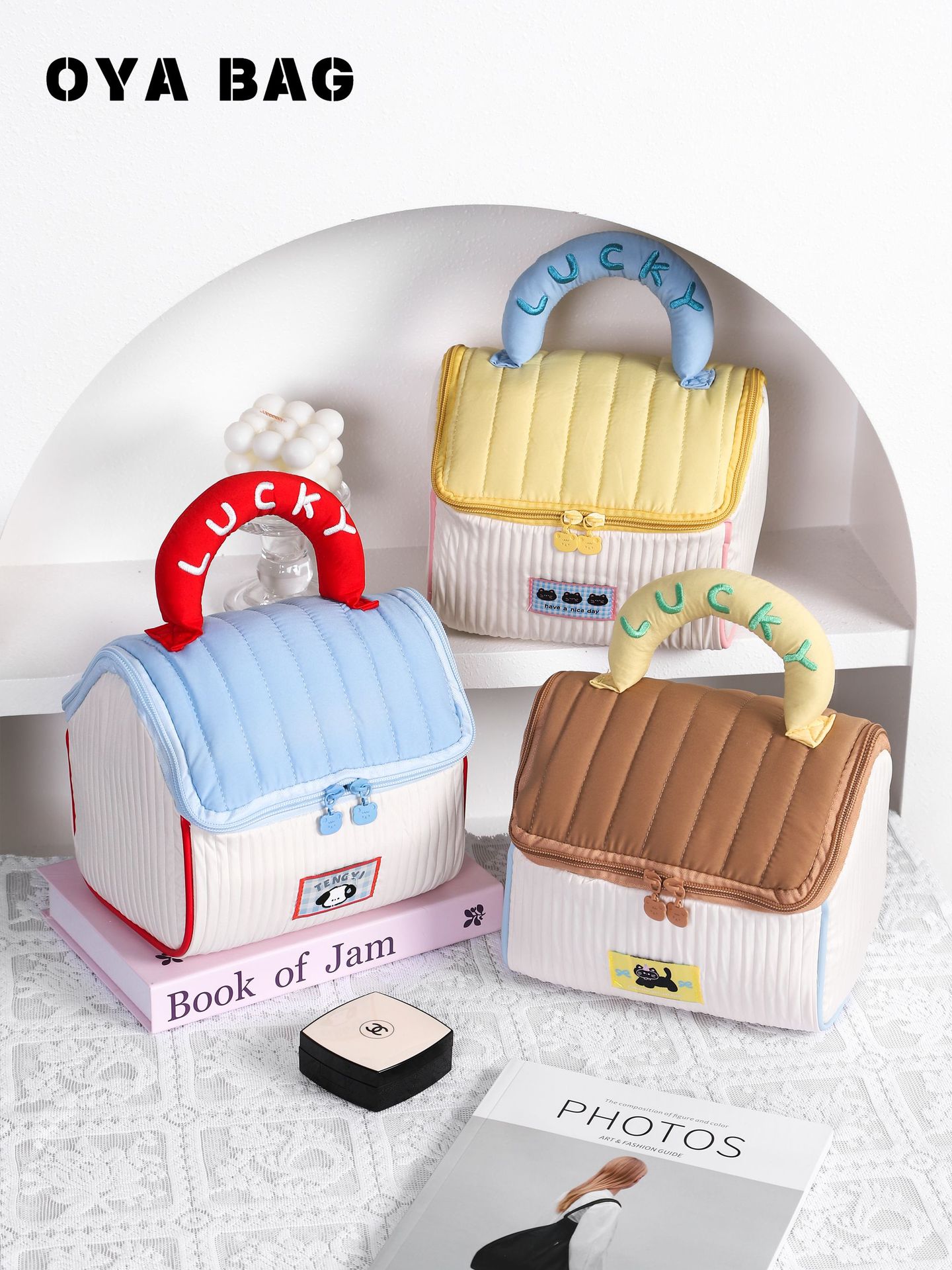 cute cottage cosmetic bag large capacity high sense storage bag good-looking special-interest design wash bag at least one batch