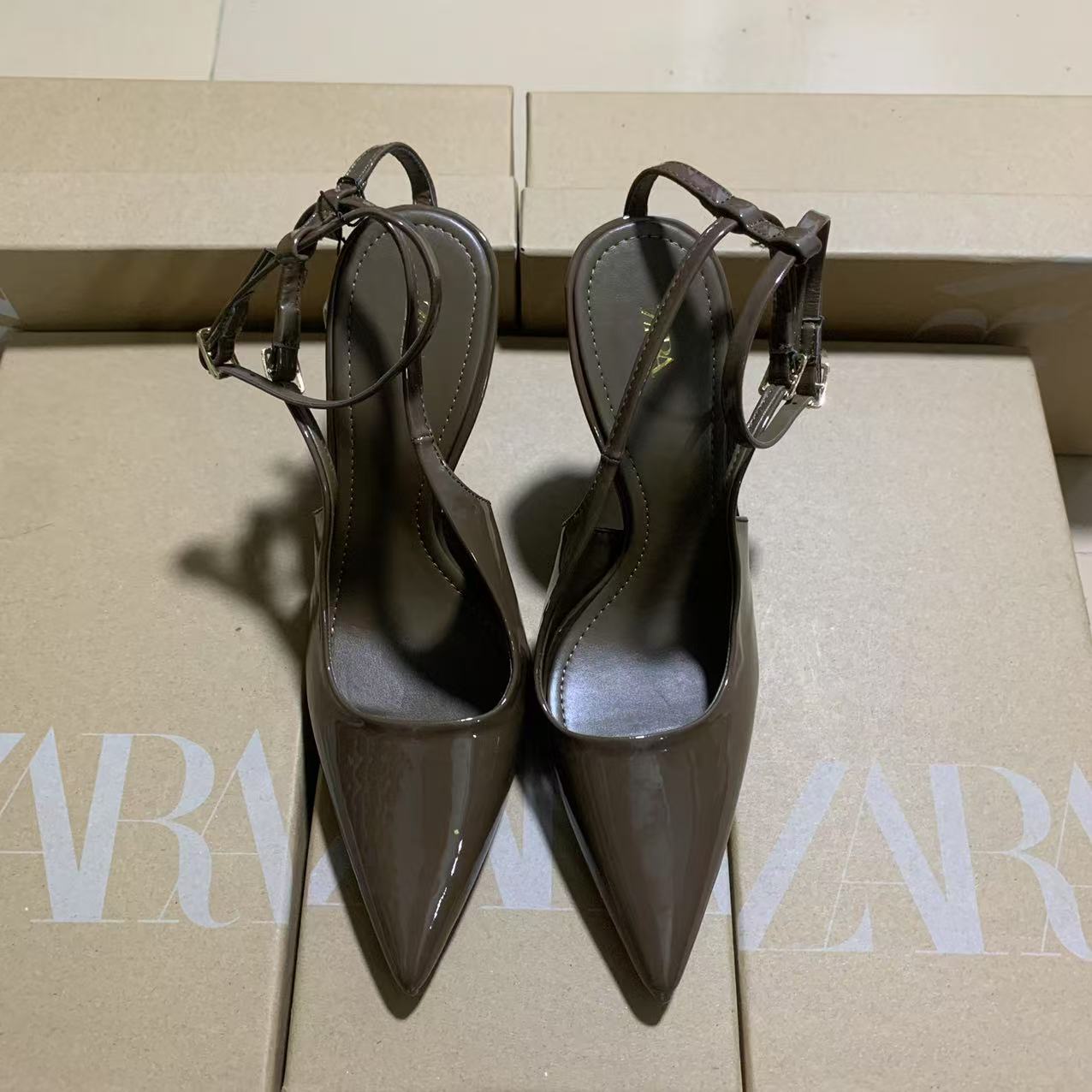 ZA新款2025春季上新时尚气质高级感单鞋尖头轻奢风格尖头单鞋小众