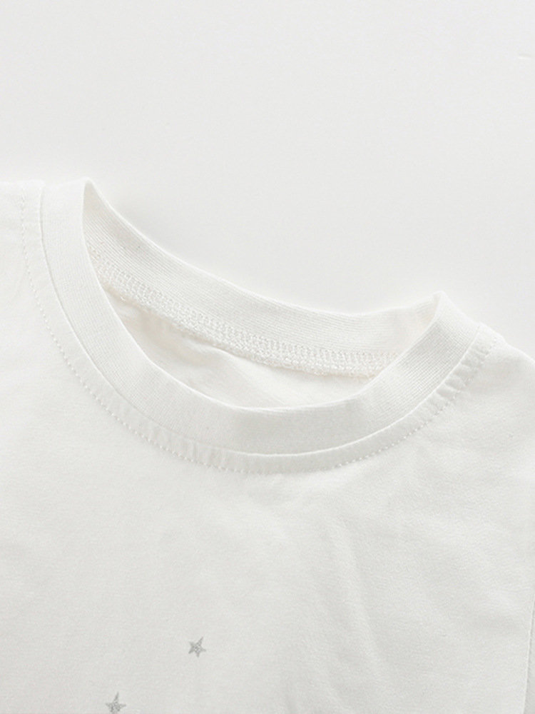 Malwee niñas de manga corta verano nuevo estilo europeo y americano niños pequeños y medianos cuello redondo pantalones cortos de manga corta niños casuales de dos piezas