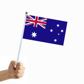 澳大利亚旗14*21cm涤纶旗帜厂家Australia手摇小国旗现货批发含杆