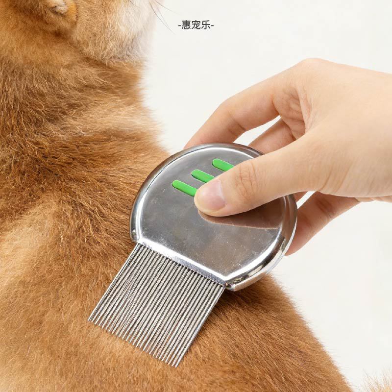 Peines de acero inoxidable redondos para mascotas, peines de limpieza para gatos y perros, peines de eliminación de cabello al por mayor, inventario al por mayor