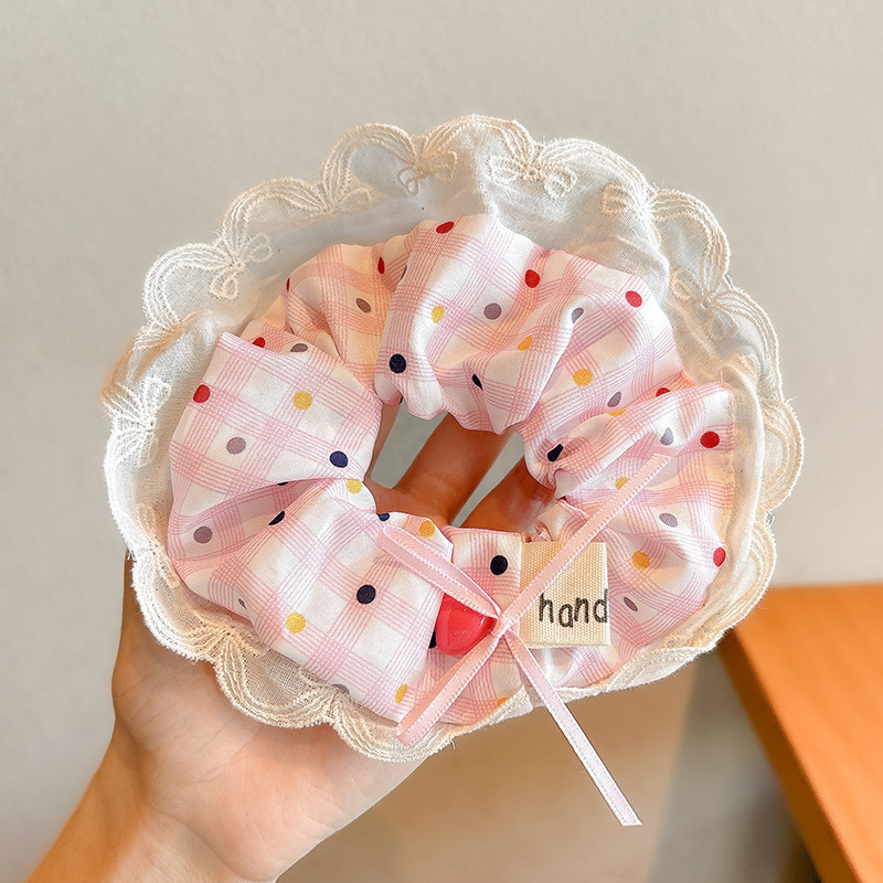 法式文艺~复古甜美方巾大肠发圈女高级感超大号马尾头绳发 饰头饰|undefined
