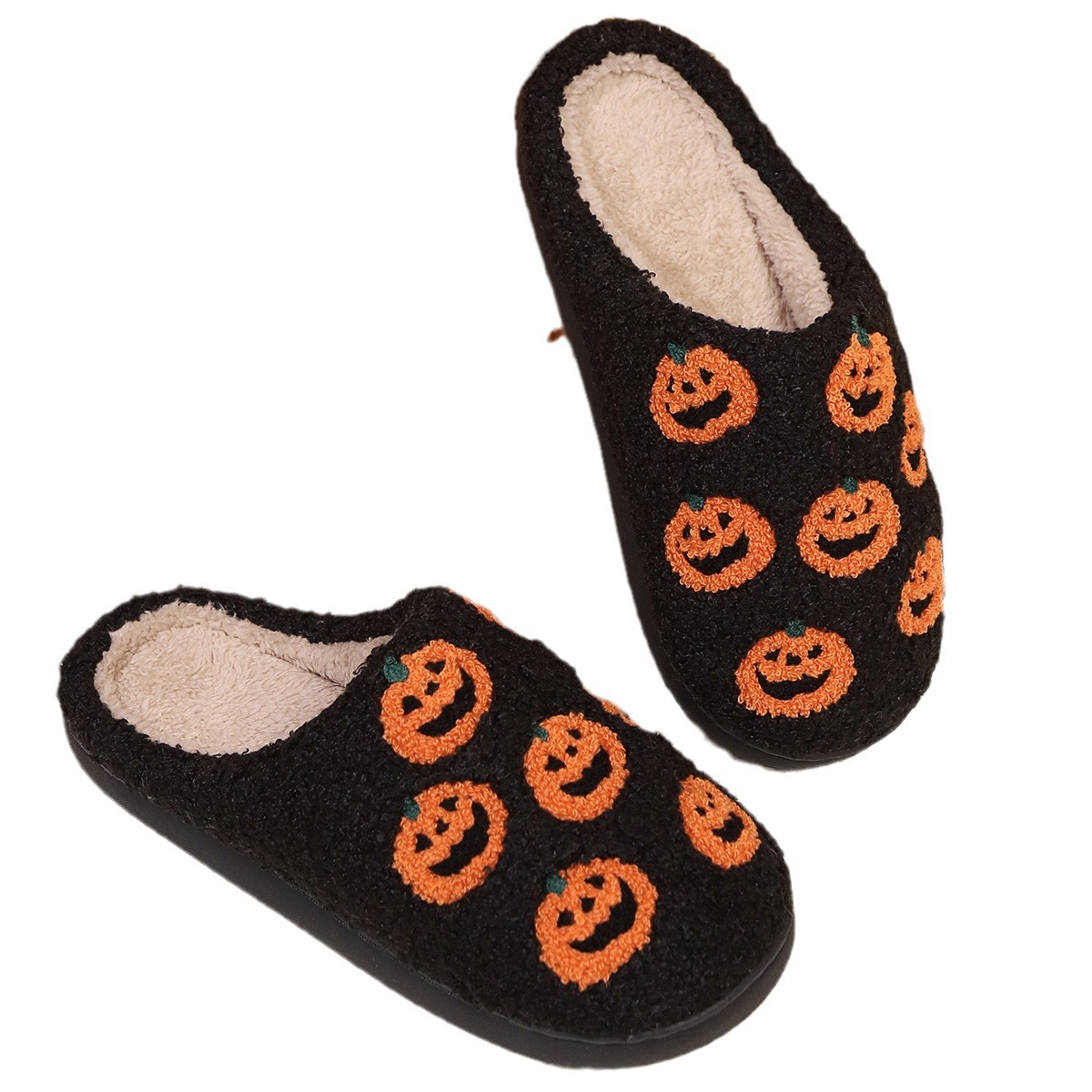 Halloween small order Halloween pumpkin autumn and winter cotton slippers home indoor _viptrois.com