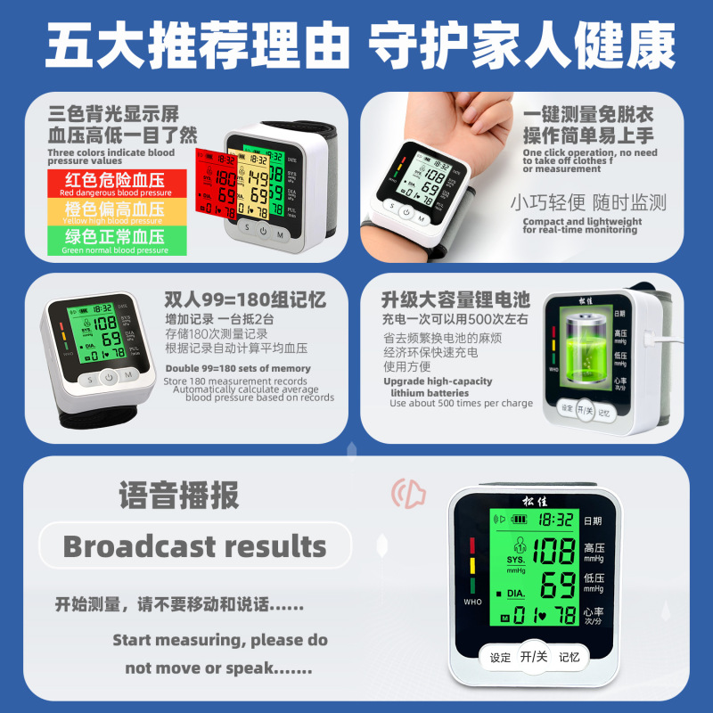 szkia工場直送 手首式血圧計 測定器 血圧計 血圧測定器 精密測定|undefined