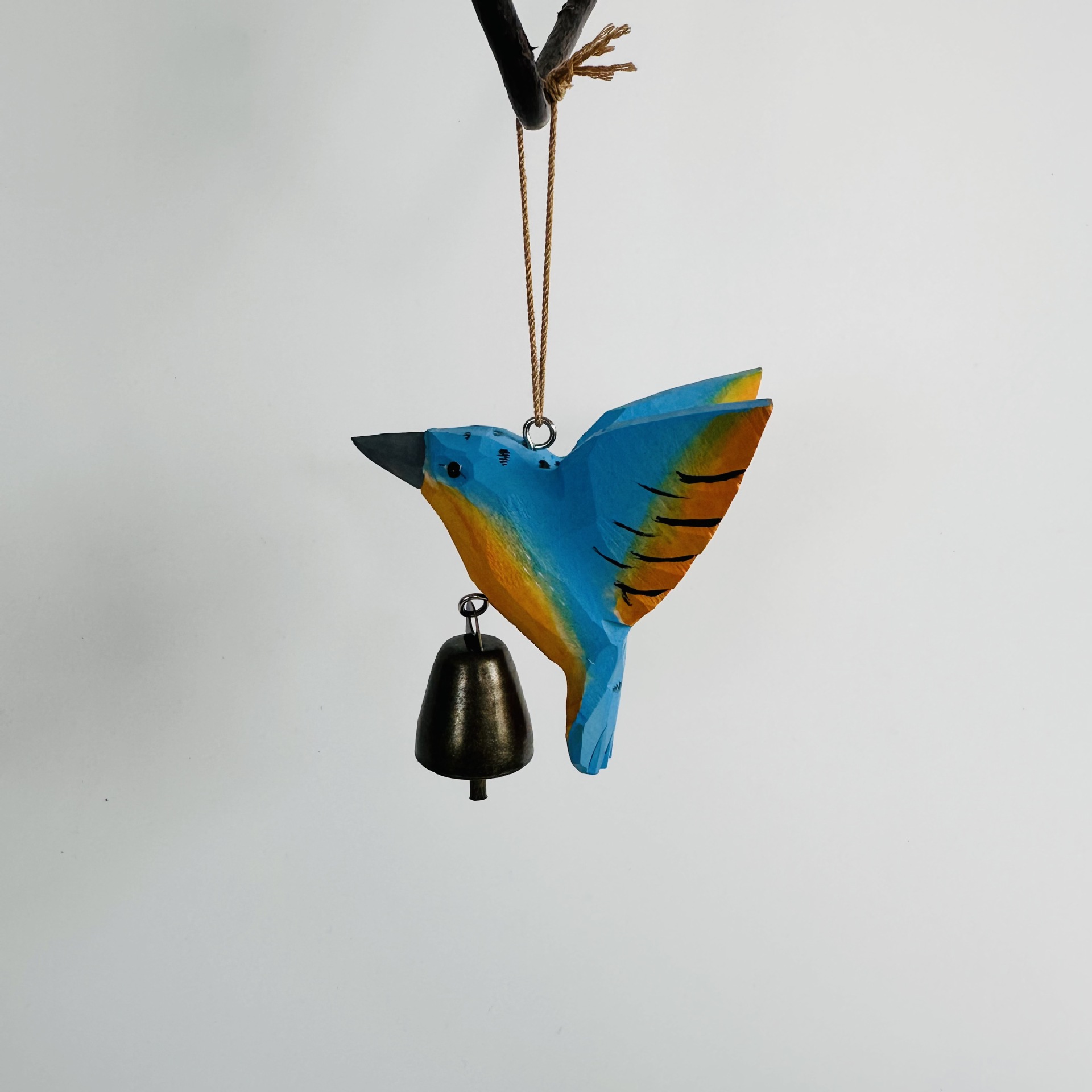 Hecha a mano colibríes colgar decoración de mesa campana colgar decoración de patio campana de viento pájaros