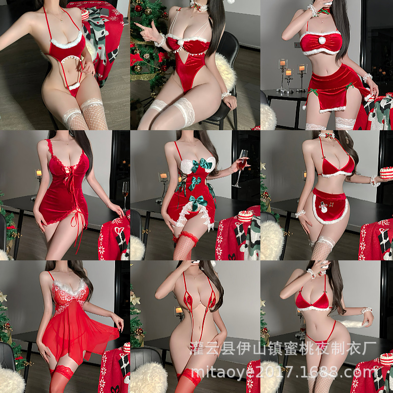 Sexy Lingerie Sexy Three-point Christmas Uniform Elk Cosplay Korean Velvet New Year Christmas Bikini