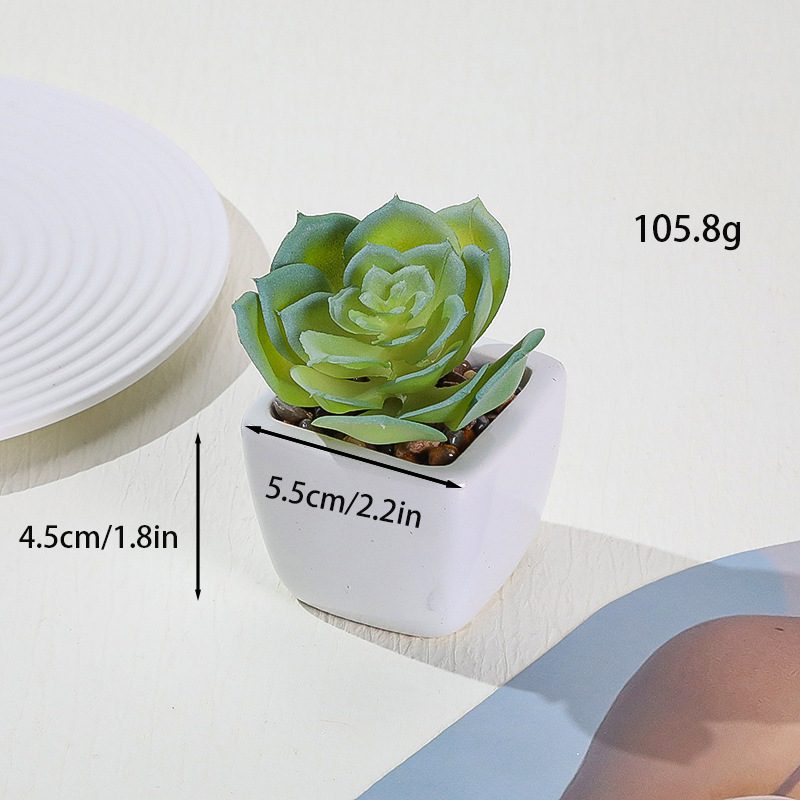 Simulación transfronteriza de porcelana floc de macetas pequeñas macetas verdes de mesa decoración ornamentos artesanías bonsai spot directo