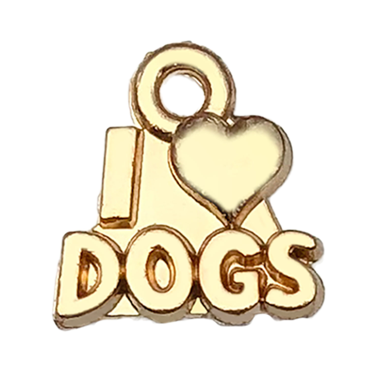 20519-KC 금 아연 합금 I Love DOGS 인식표 13x13mm-1.3g