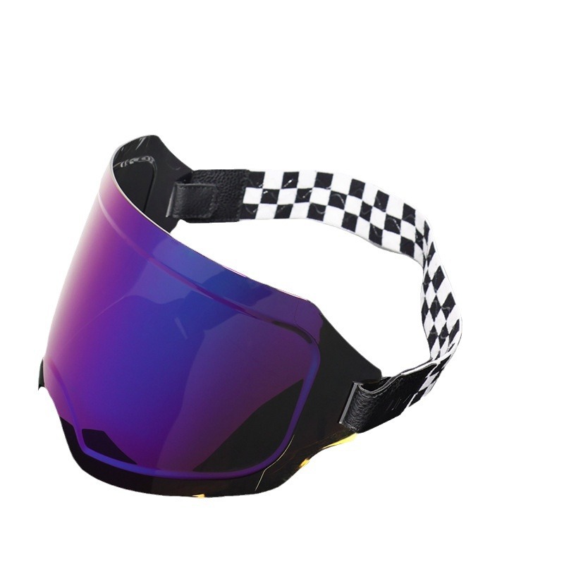 Orz-729 Correa gafas motocicleta casco burbuja espejo 3/4 retro medio casco verano casco cuatro estaciones estilo transparente