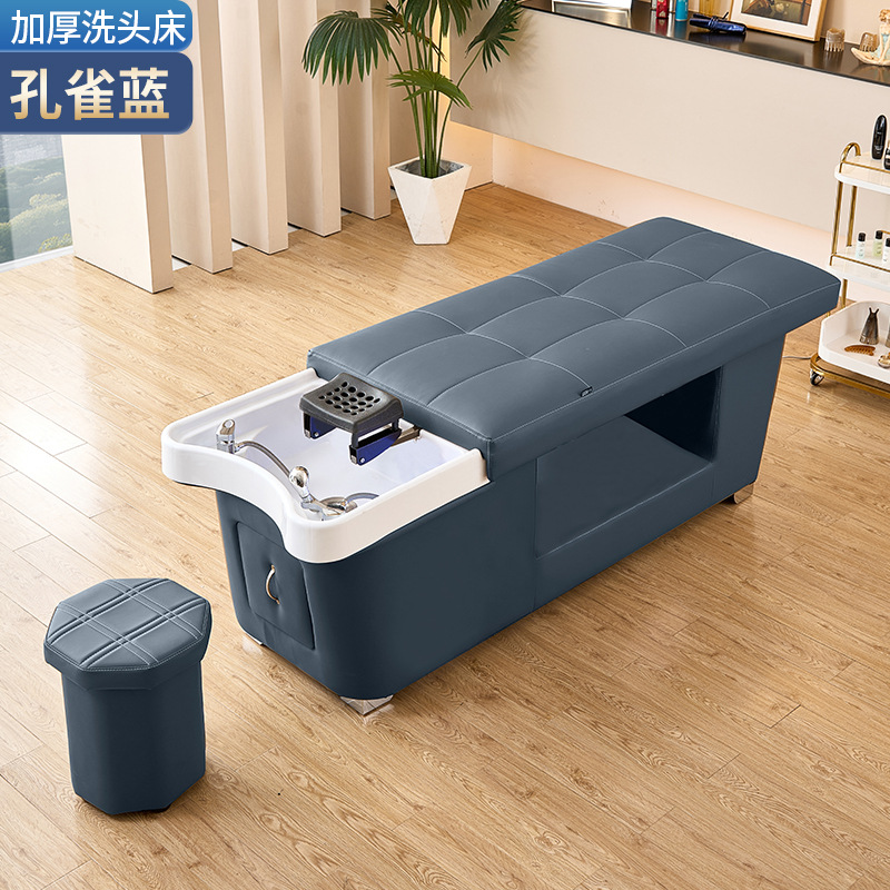 Cama de lavado de cabello de circulación de agua de estilo tailandés para salón de peluquería especial de belleza de reclinación completa, cama de tratamiento de cabello de fumigación de temperatura constante