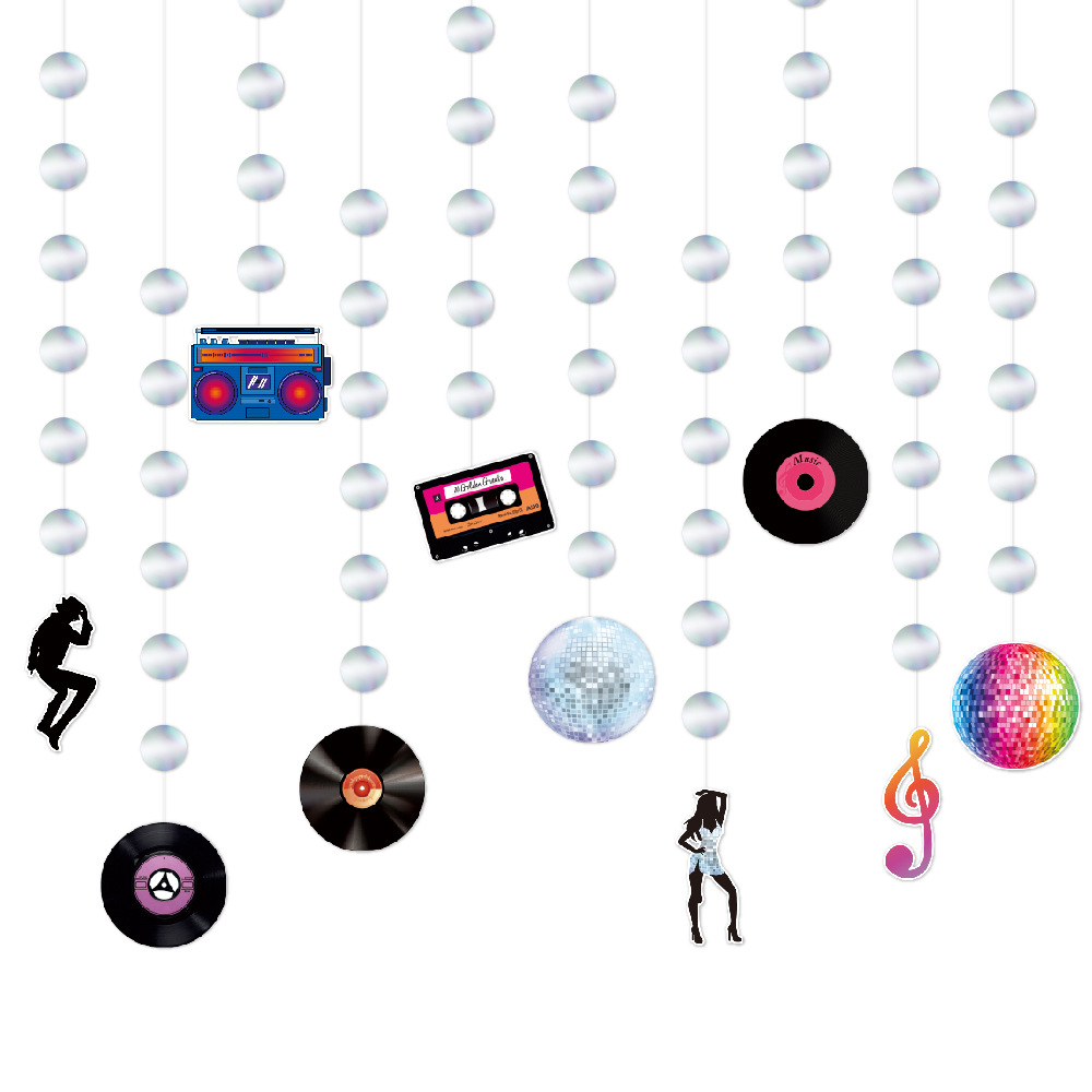 Amazon nueva discoteca tema Fiesta decoración registro coche línea colgante cumpleaños decoración Garland colgante