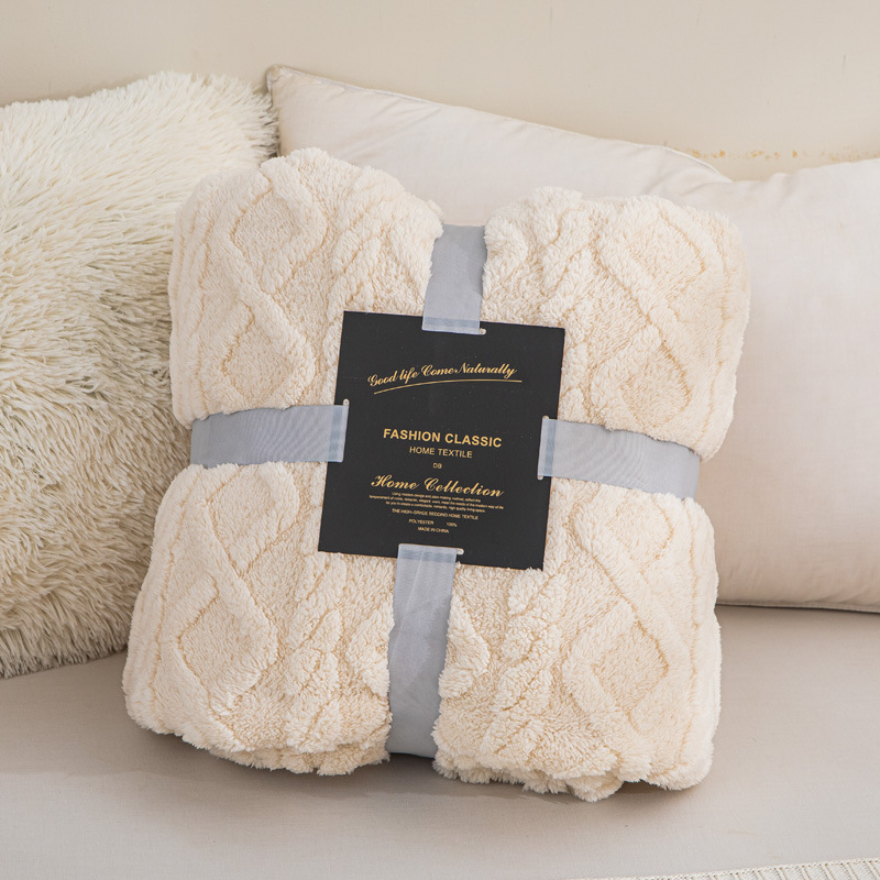 Manta de jacquard de terciopelo de color puro de comercio exterior Manta de franela Manta de cubierta Manta de aire acondicionado de regalo Manta de siesta multifuncional