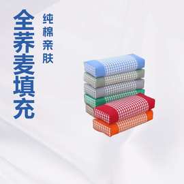 潮音棉粗布方形枕芯枕套全荞麦儿童成人枕头颈椎枕厂家一件代发