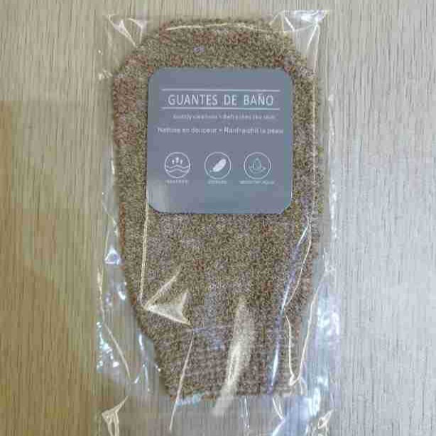En stock Cáñamo guantes de baño Toalla de baño frotar mochila guantes de lavado de dedos cepillo de baño cubierta de barro frotar Toalla de la espalda