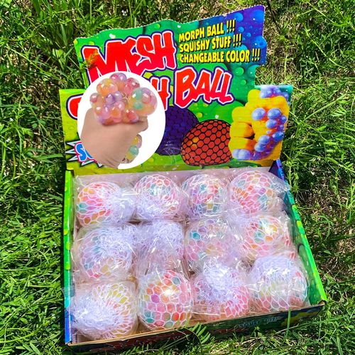 Stress-relief grape-shaped slow rebound ball, colorful grid bag, hand-pinch colorful texture stress-relief squeezing toy