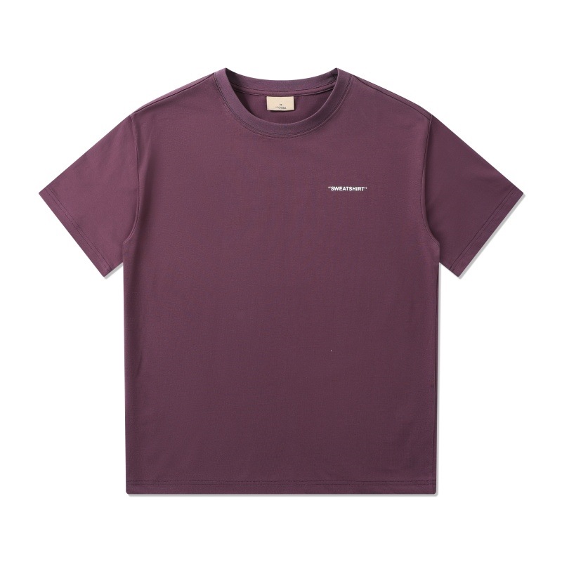80 frío algodón camiseta de mangas cortas hombre 2026 verano transpirable camiseta de mangas cortas casuales blanco negro