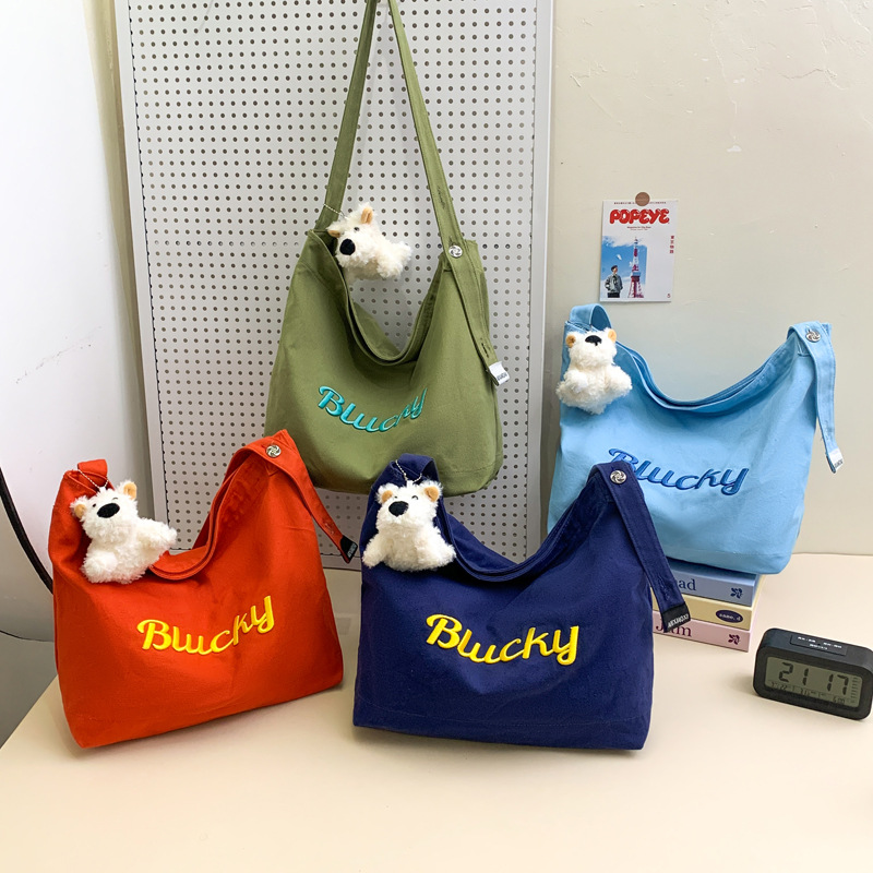 letras extranjeras, bolsas de hombro para niños y niñas, lindos colgantes de oso, bolsas de mochila para bebés, bolsas de lona para niños de gran capacidad, moda