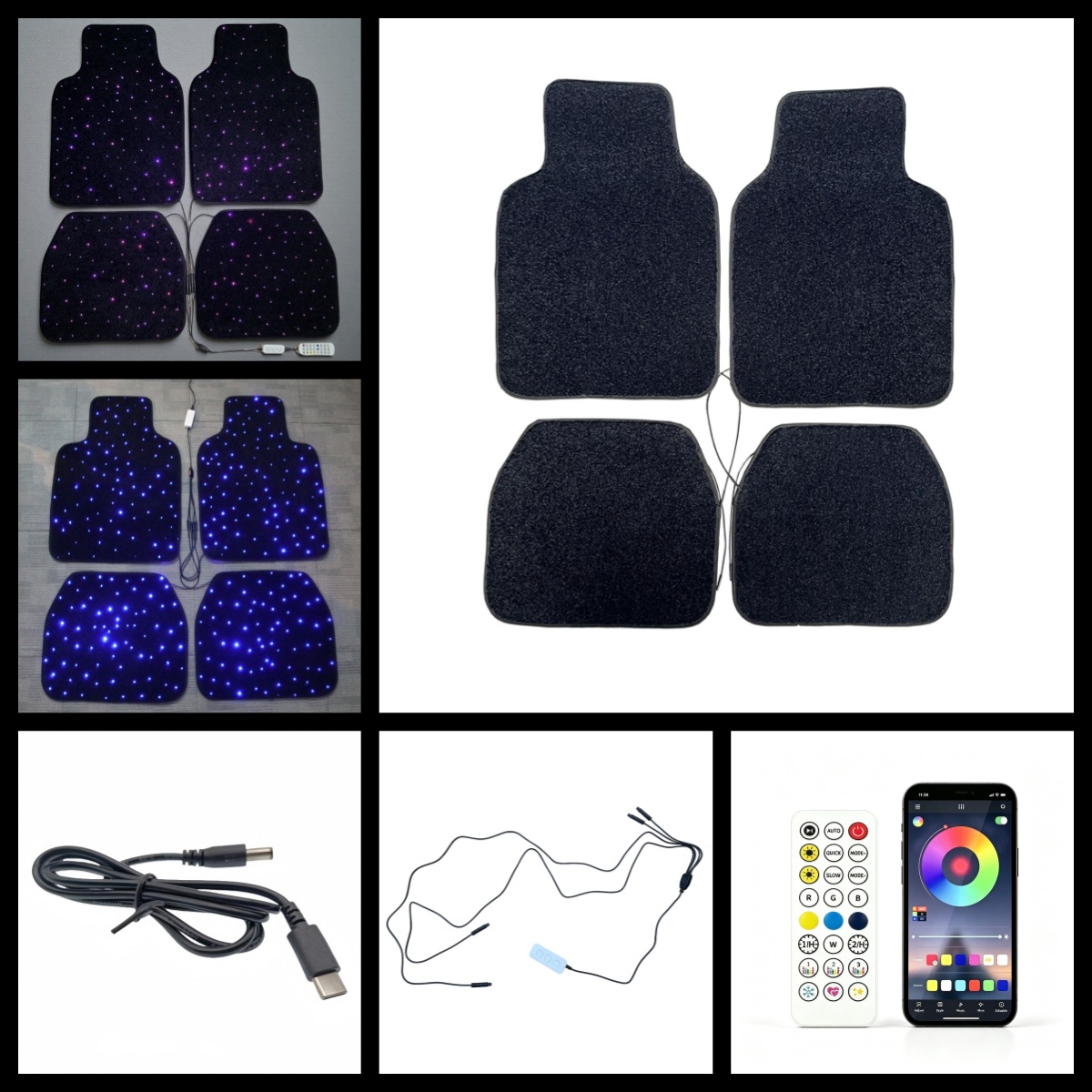 �����ŵ��װ�����ǹ�ȫ�׵�̺4���� Fiber Optic car rugs light