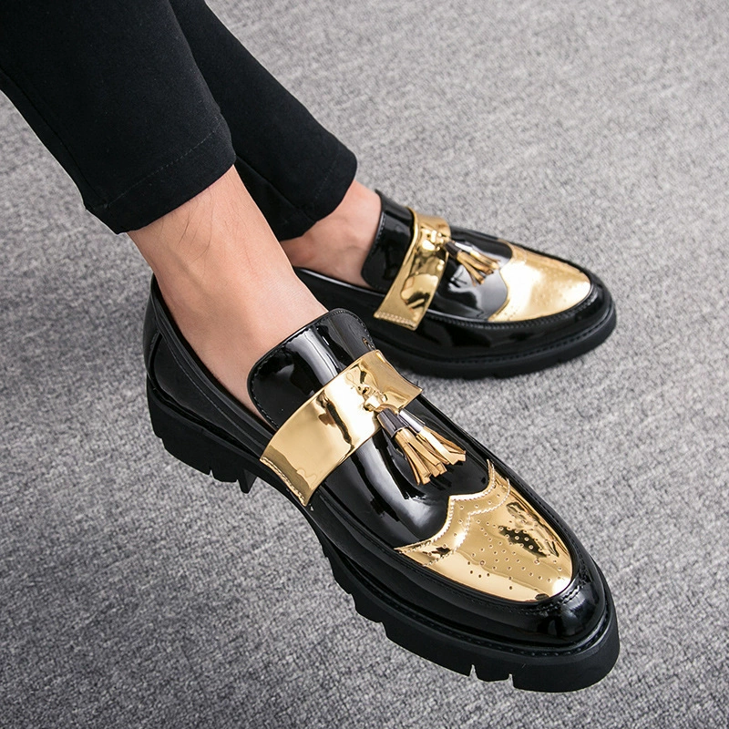 Летняя Мужская обувь с ярким лицом и острым носком, Маленькая кожаная обувь, трендовая повседневная обувь на платформе, Корейская Студенческая обувь на внутренний рост